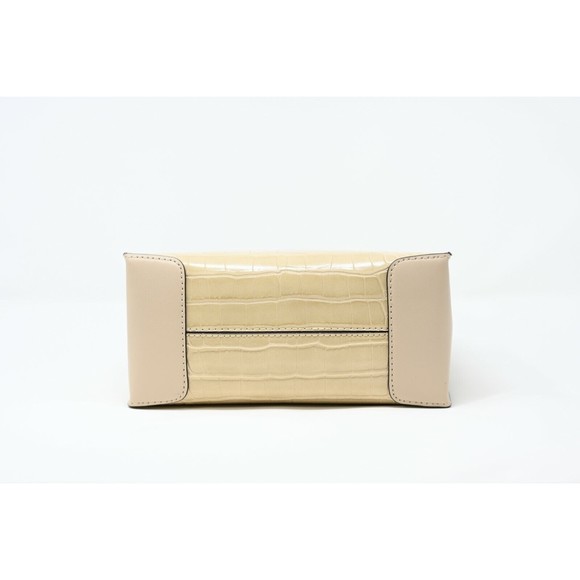 Michael Kors MERCER Medium Messenger Snakeskin Leather Crossbody Bag Buff $398 - Picture 4 of 12